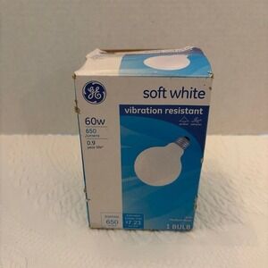 GE 60W G30 Globe Light Bulb Soft White Vibration Resistant 650 Lumens 46118